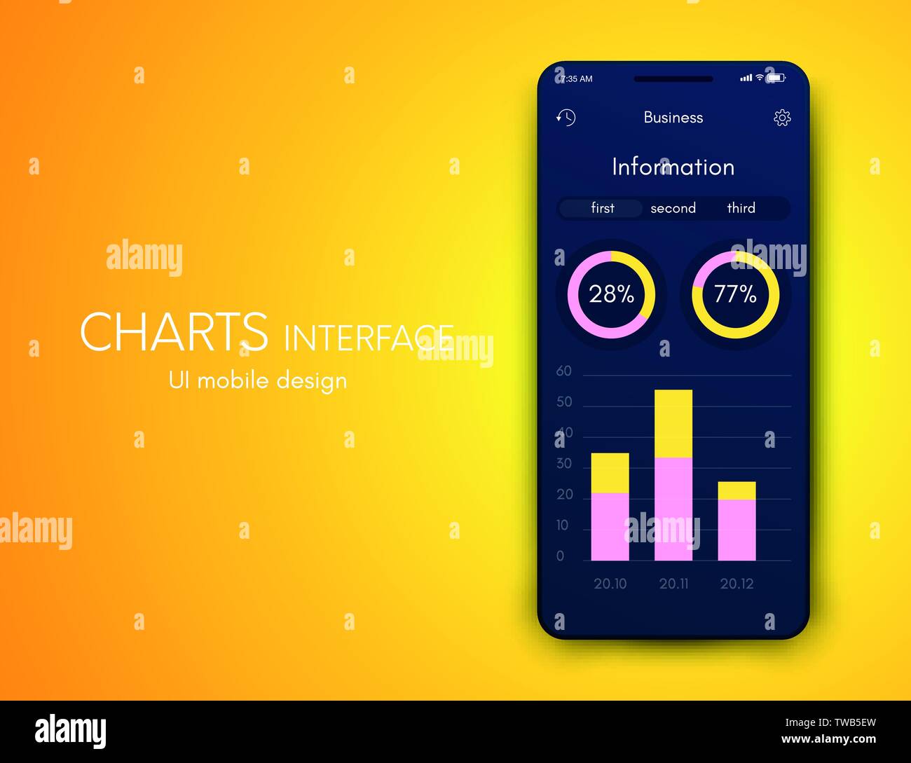 Download Vector graphics mobile infographics with two options. Template for creating mobile applications ...