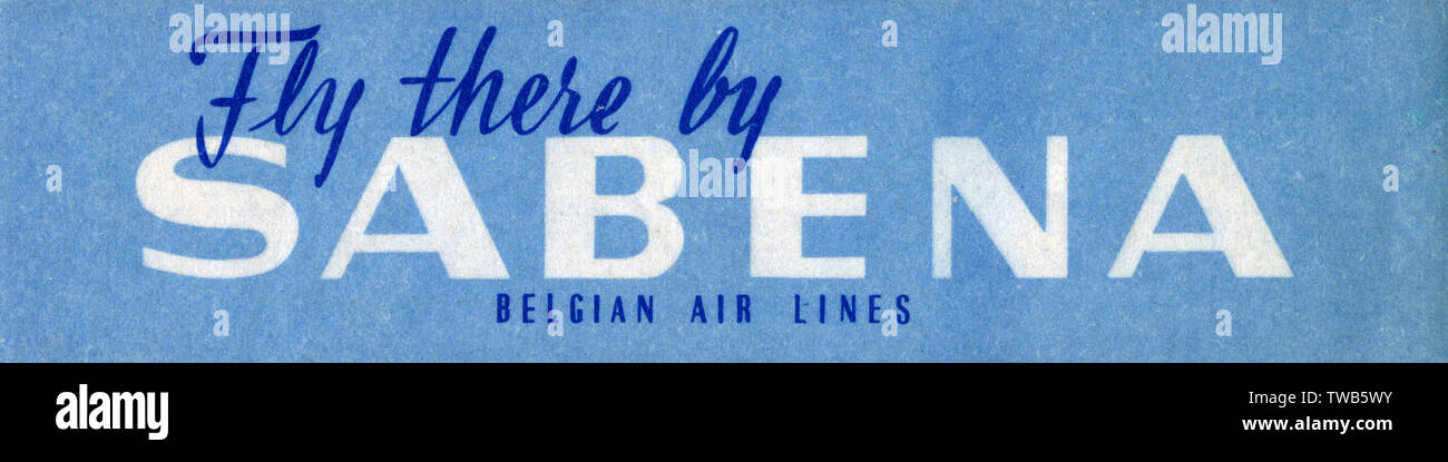 Travel Luggage Label for Sabena Belgian Air Lines Stock Photo