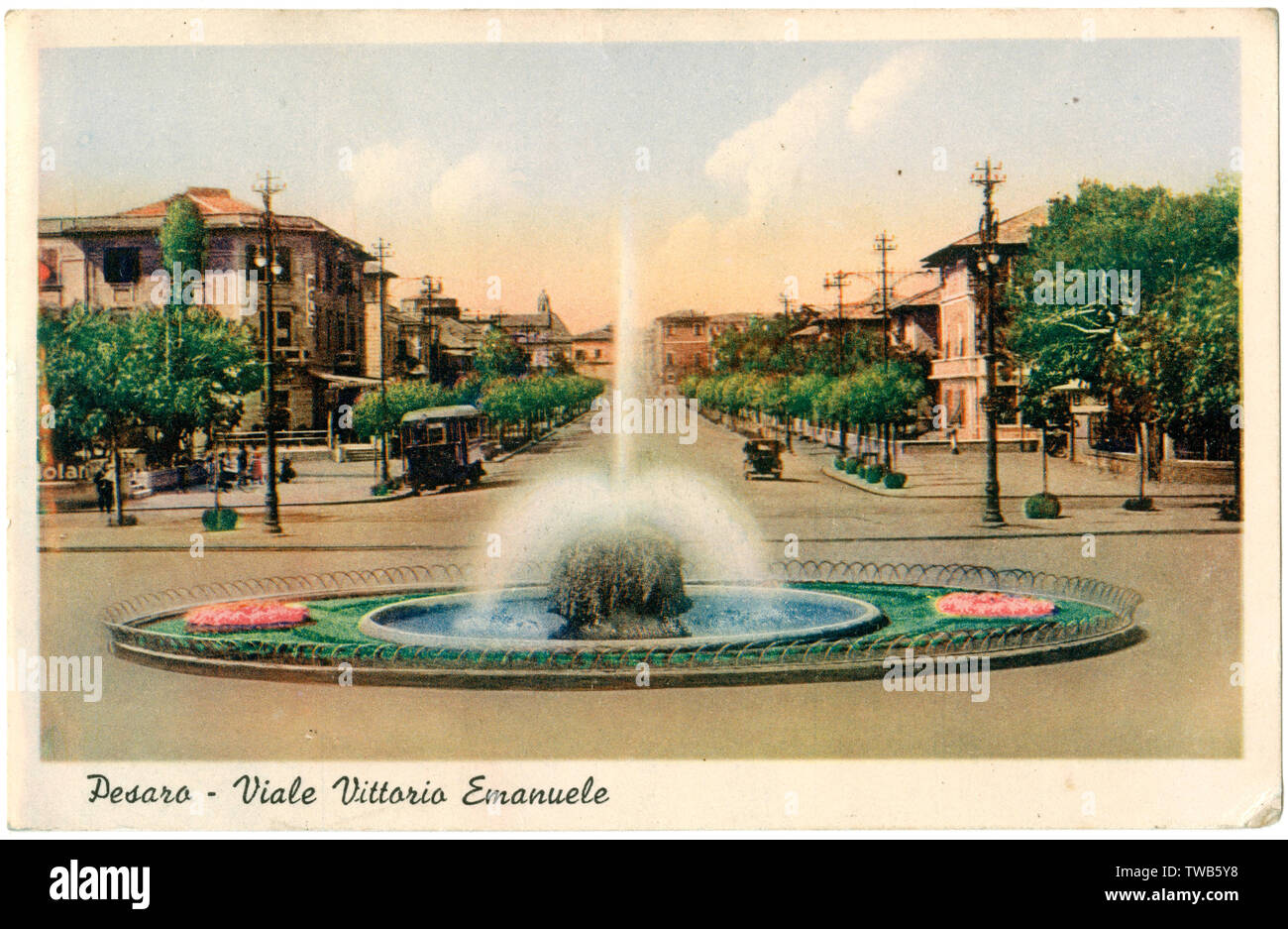 Avenue Vittorio Emanuele, Pesaro, Italy Stock Photo