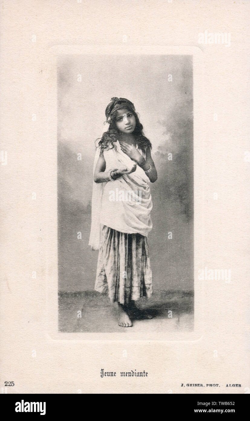 Young Beggar Girl - Algeria Stock Photo