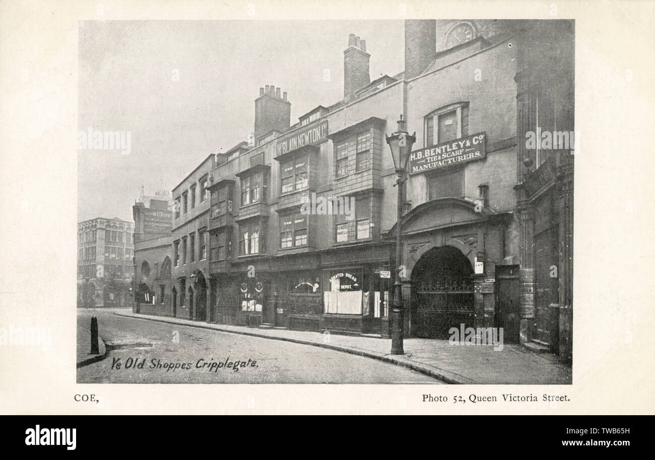 Old Shops on Cripplegate, London Stock Photo