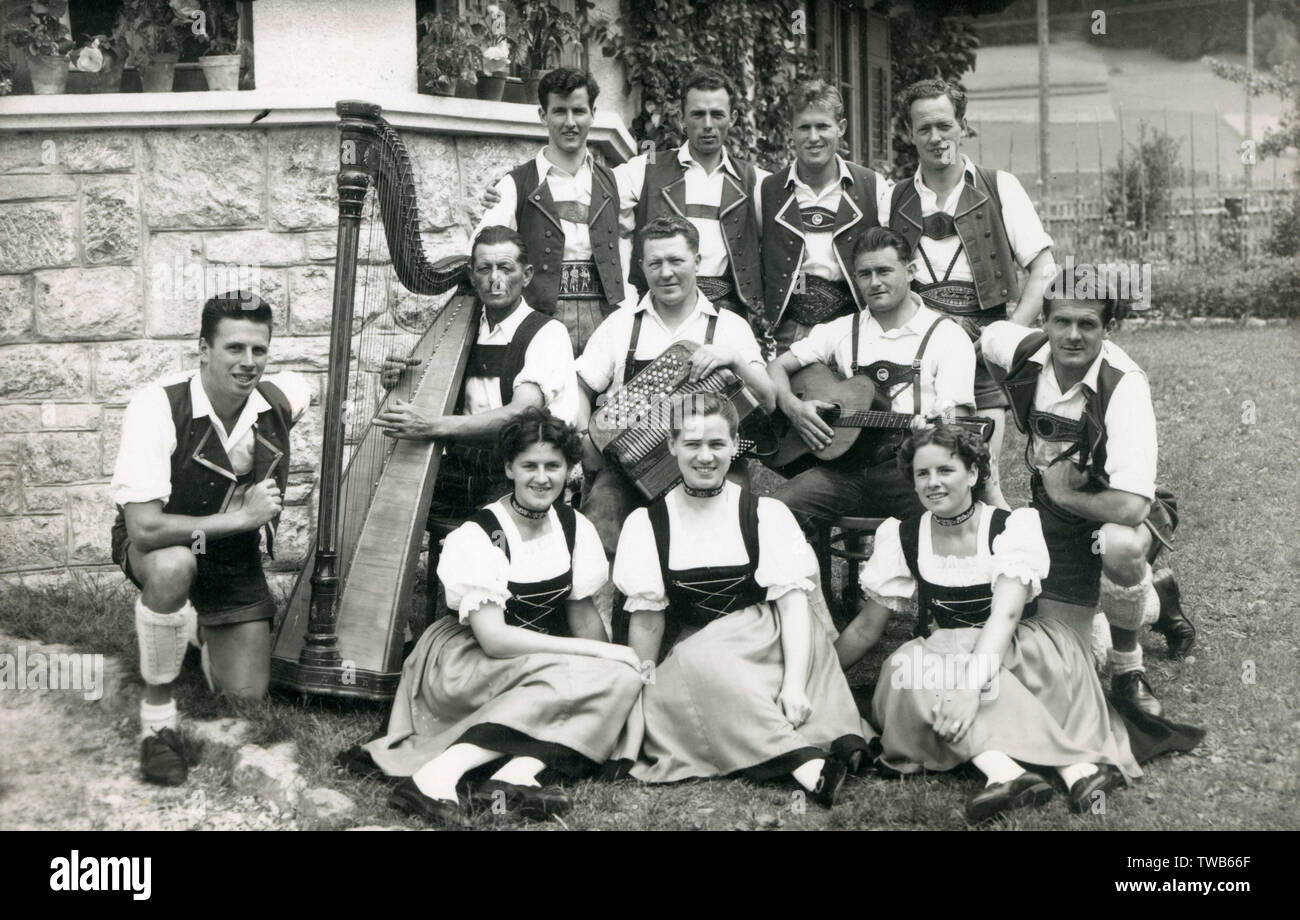 Tyrolean Austrian Musicians and Singers Stock Photo