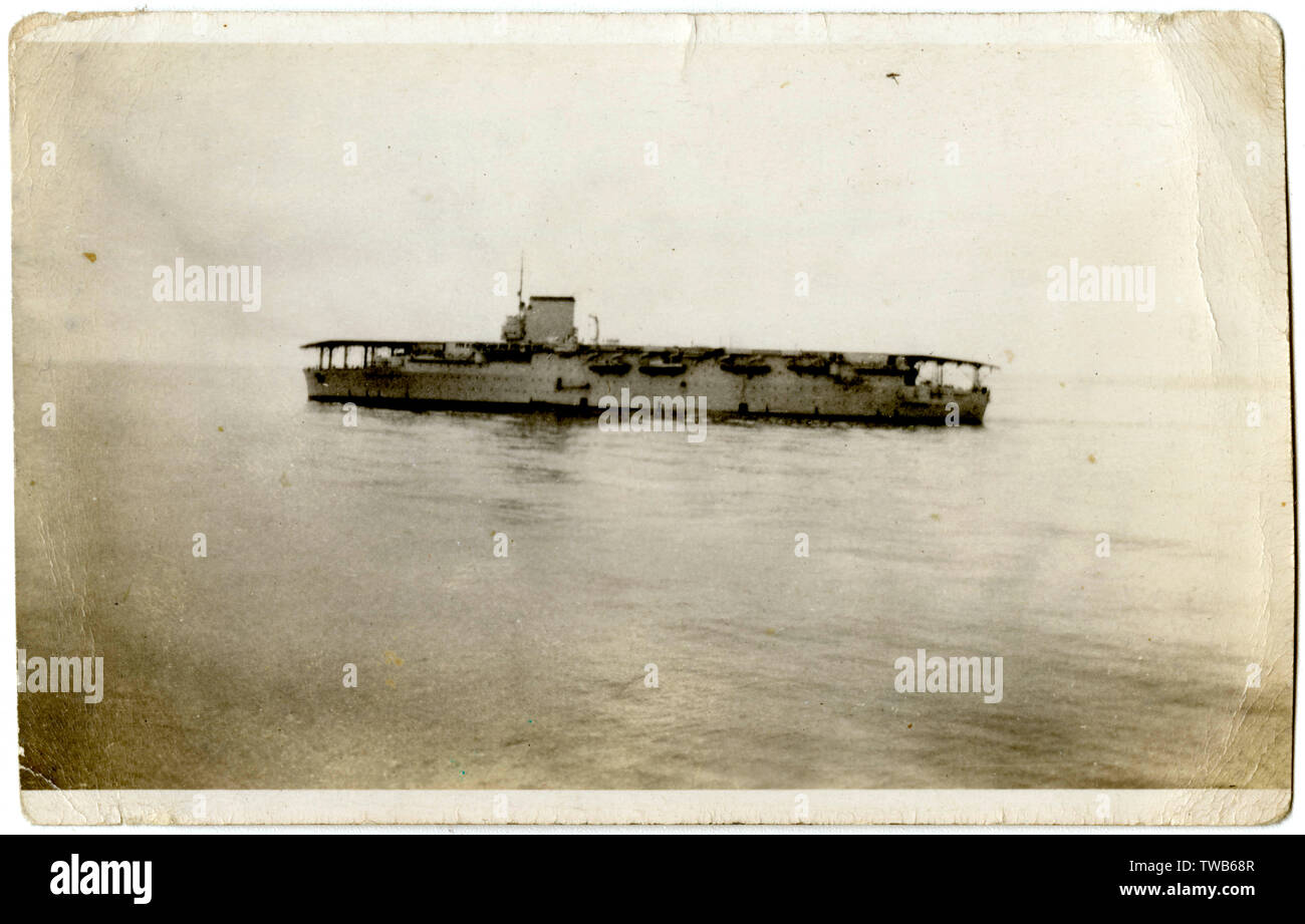 French aircraft carrier, Bearn, WW2 Stock Photo