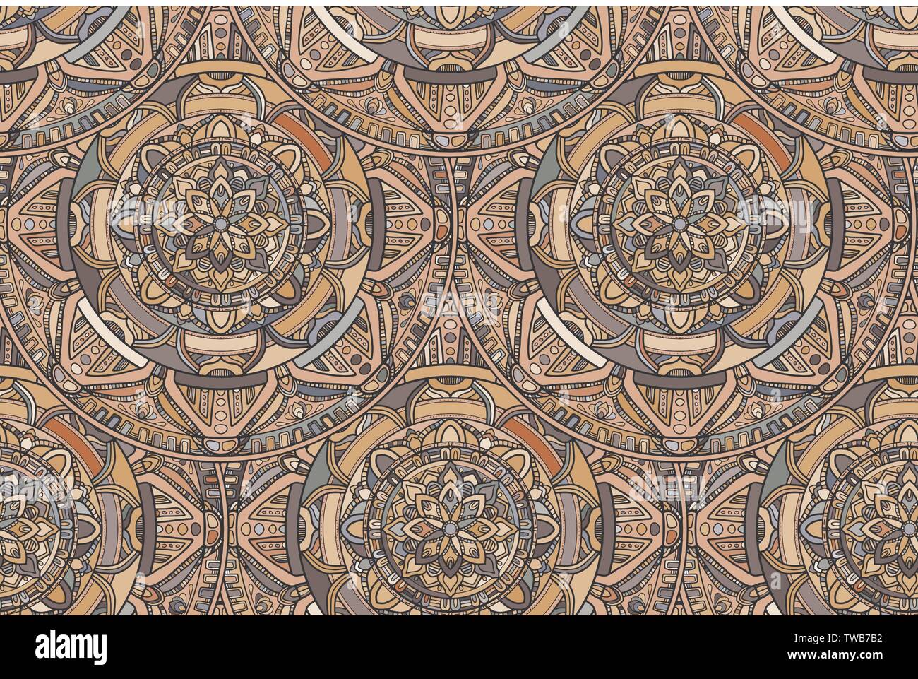 Seamless repeating floral pattern consisting of mandalas Stock Vector ...