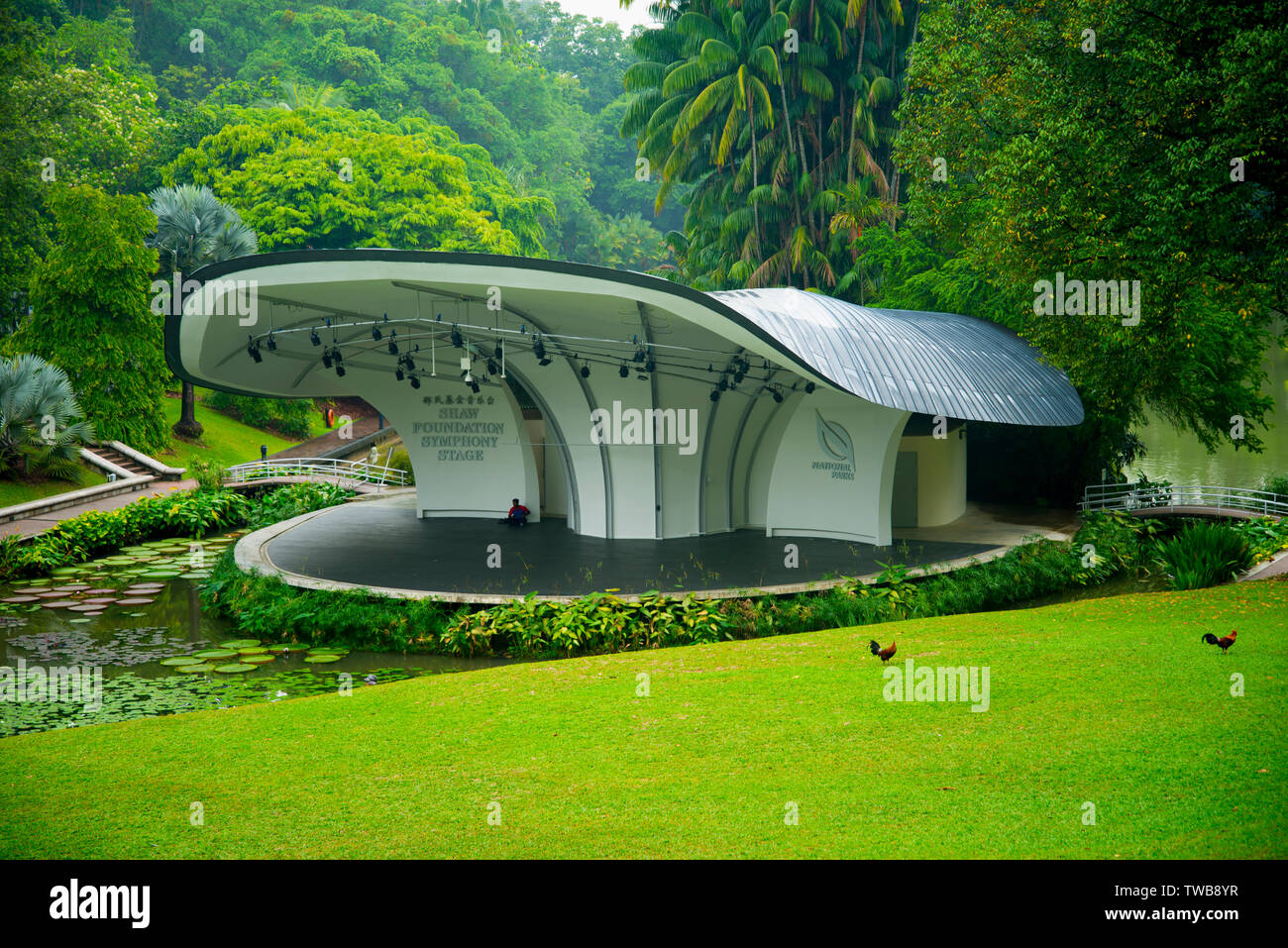 The Shaw Symphony Stage in the Singapore Botanic Gardens Stock Photo