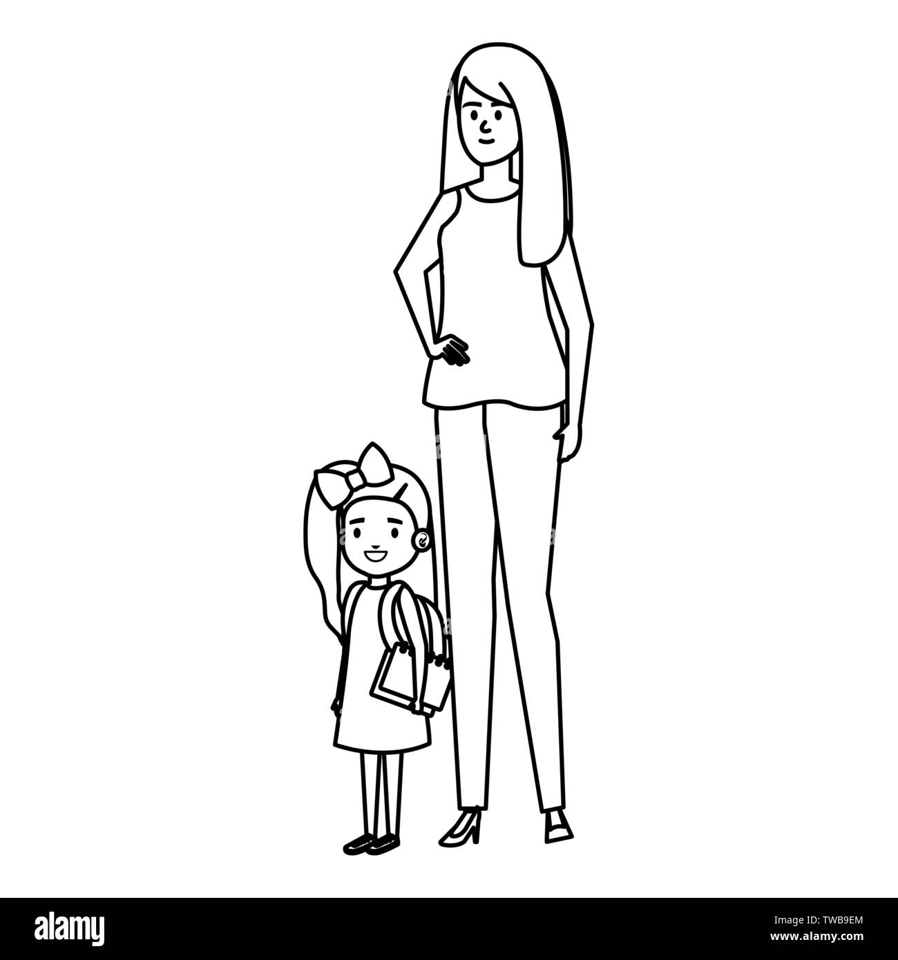 happy student girl with female teacher Stock Vector Image & Art - Alamy