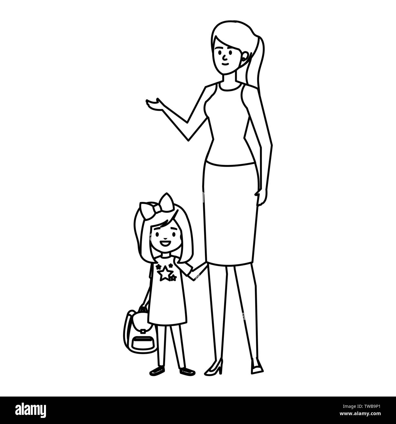happy student girl with female teacher Stock Vector Image & Art - Alamy