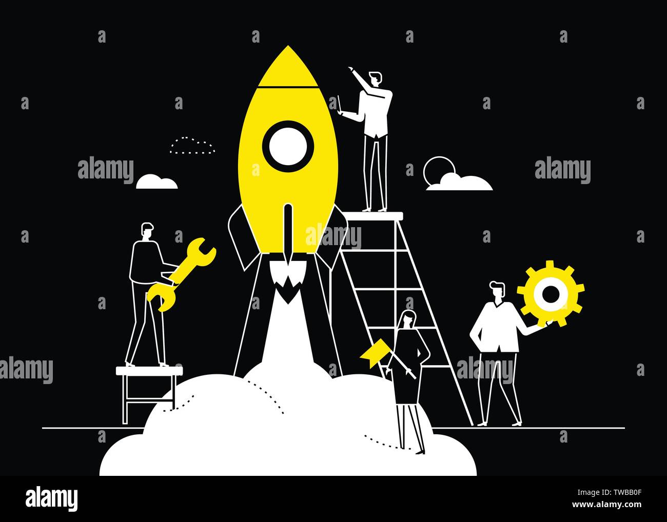 Startup - flat design style conceptual vector illustration Stock Vector ...
