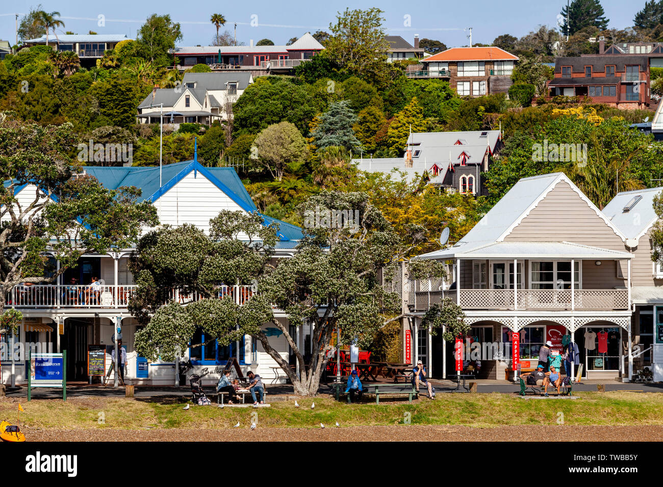 The Town Of Russell, The Bay Of Islands, North Island, New Zealand Stock Photo