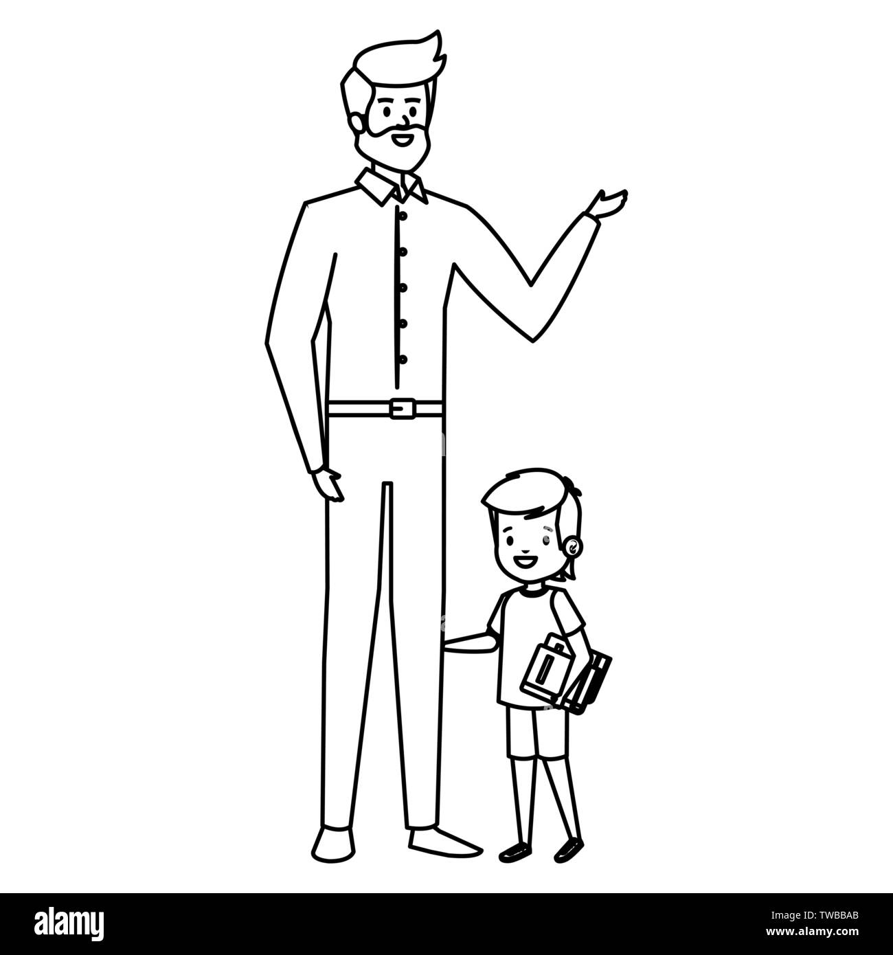 happy student boy with male teacher Stock Vector Image & Art - Alamy