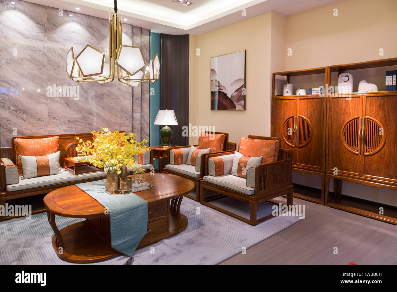 Modern living room sofa design Stock Photo - Alamy