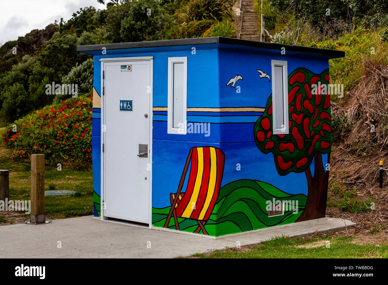 Colourful Public Toilet, Mangawhai Heads, Northland, North Island, New