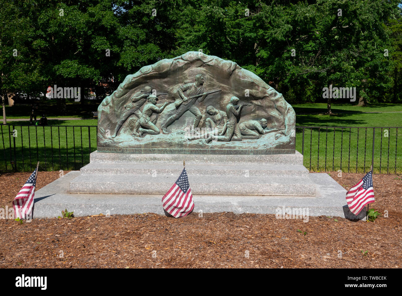 USA Massachusetts MA Lexington Minute Man memorial 1775 Honor the fallen soldiers Stock Photo