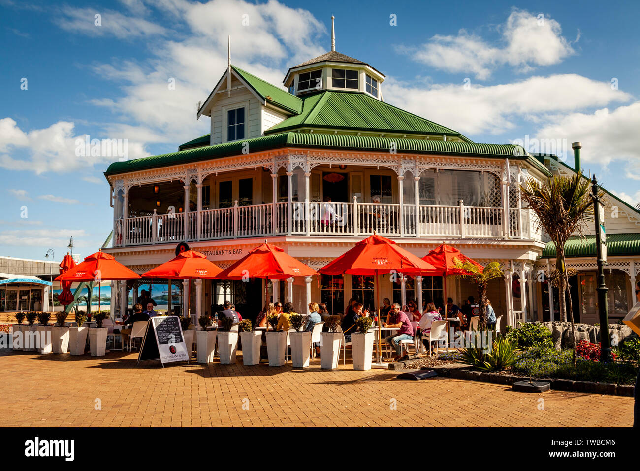 No 8 Restaurant, Town Basin, Whangarei, North Island, New Zealand Stock Photo