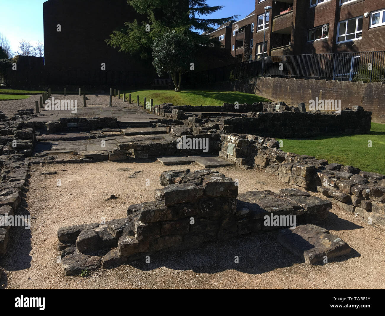Roman Empire bath house in Bearsden, in Glasgow, Scotland Stock Photo