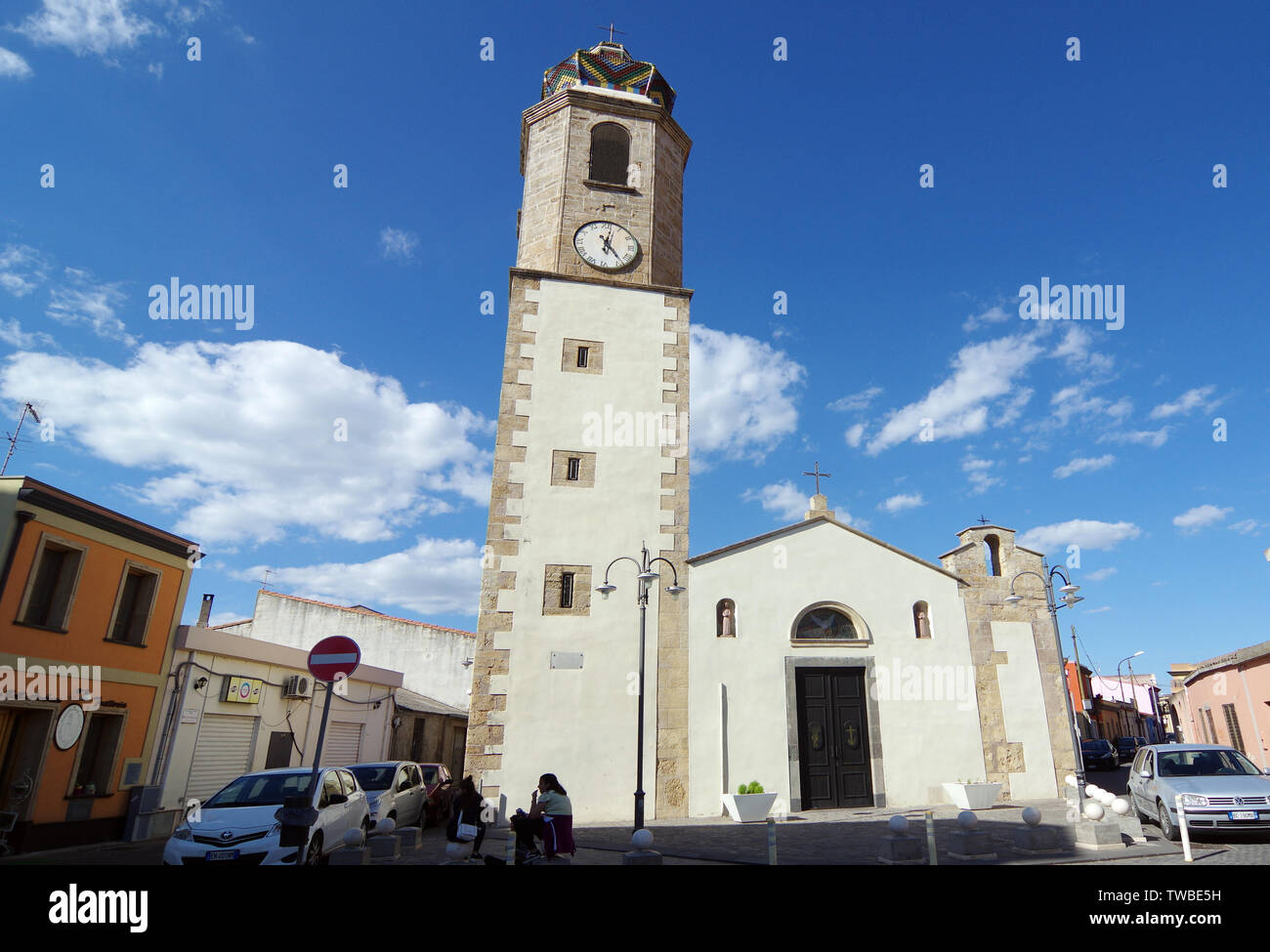 Cabras, Sardinia, Italy. Spirito Santo church Stock Photo