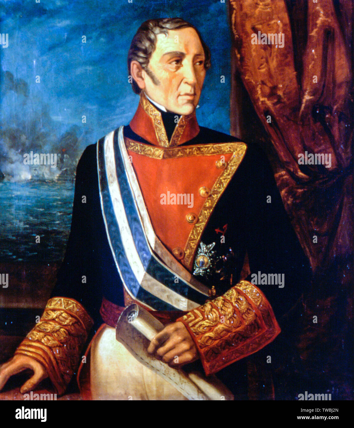Francisco Javier de Uriarte y Borja, portrait painting, 1853 Stock Photo