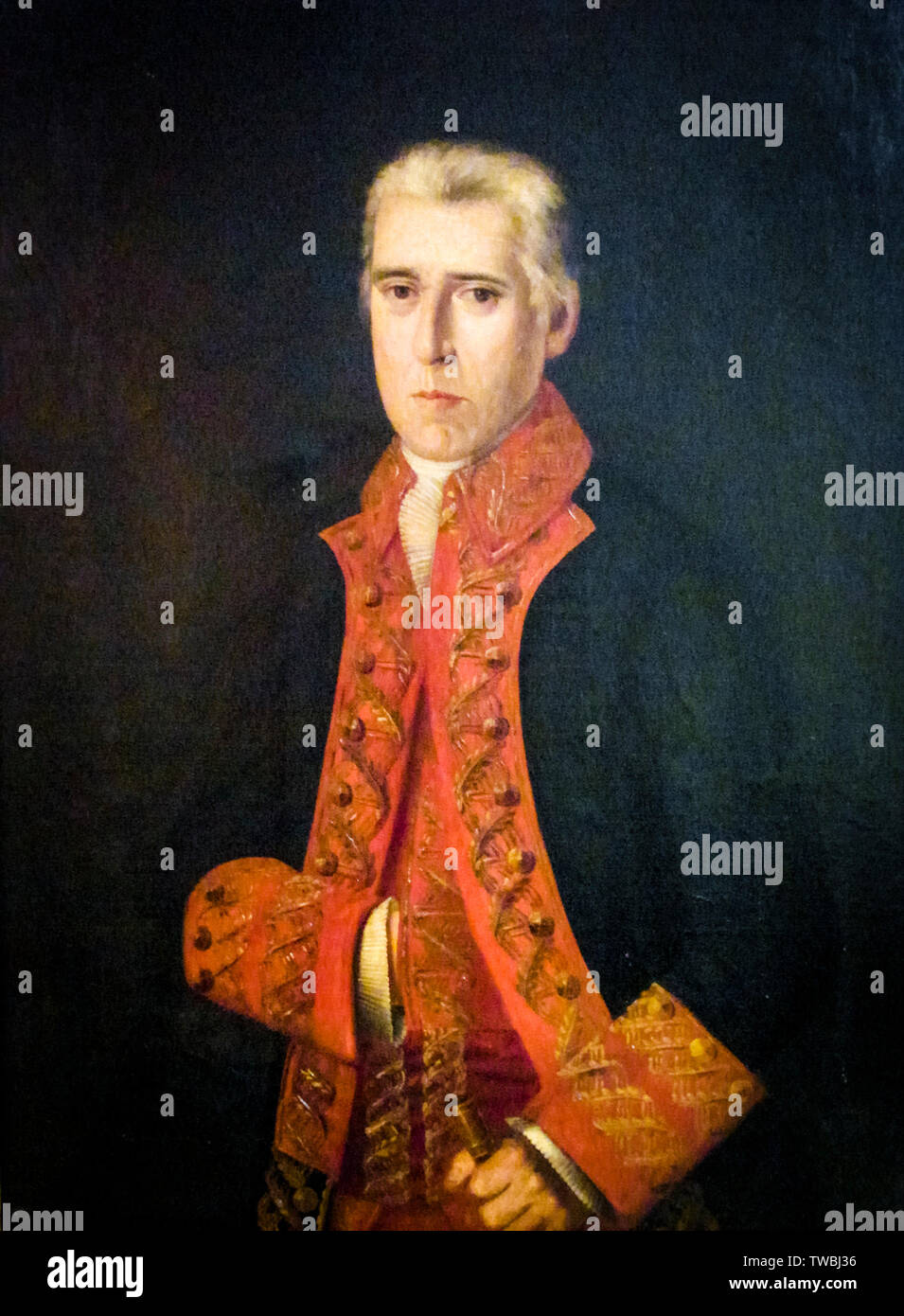 Antonio de Escaño, portrait painting, 1850 Stock Photo