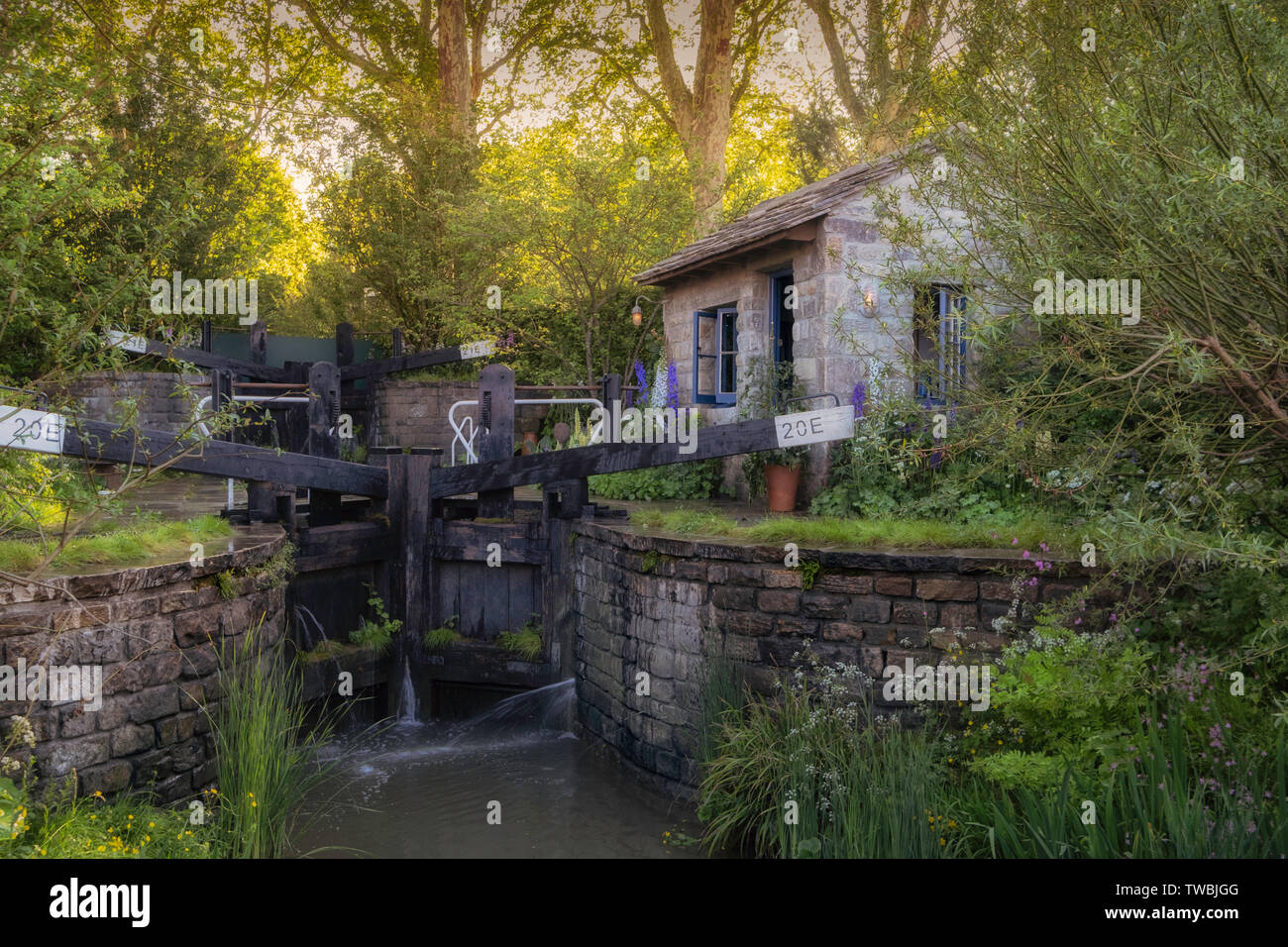 The Welcome to Yorkshire garden at the Chelsea Flower Show in London, UK. Stock Photo