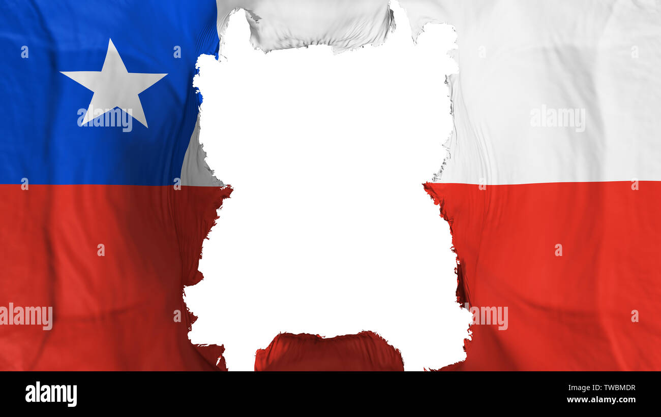 Ripped Chile flying flag Stock Photo - Alamy