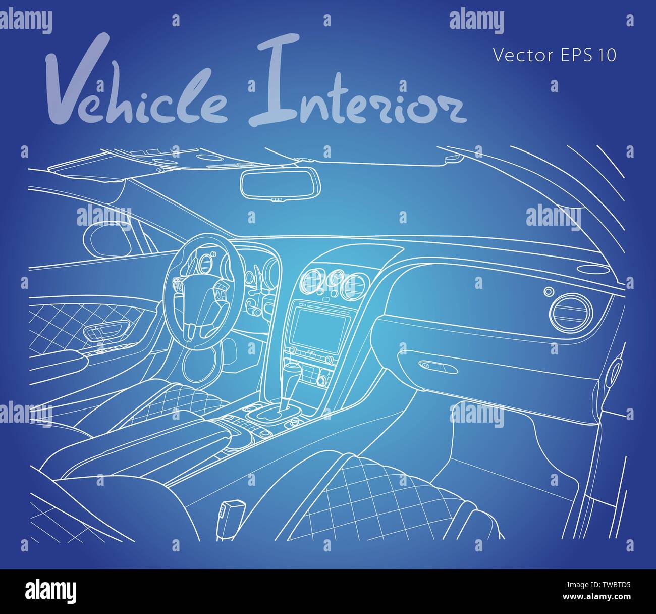 Machine inside. Interior of the vehicle. Vector Stock Vector Image ...