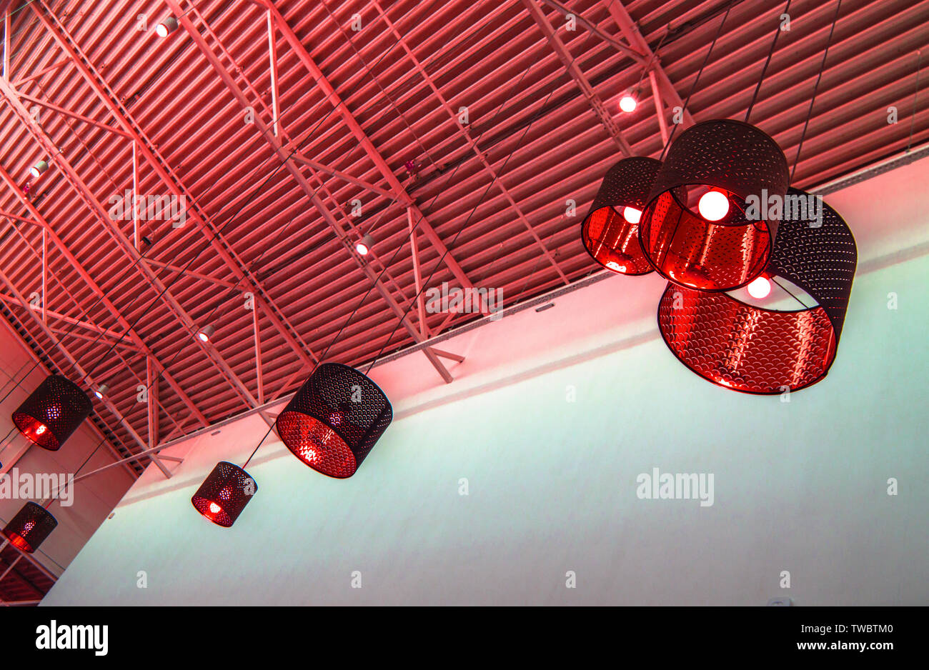 Ultra Modern Loft Style In Red Toned Color Decorative Lamps And