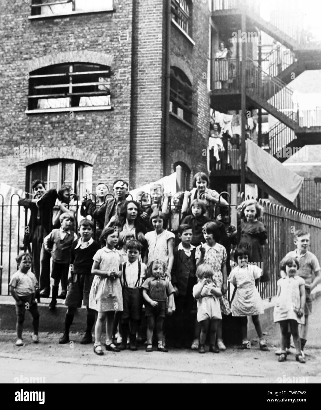 children-in-council-housing-london-stock-photo-alamy