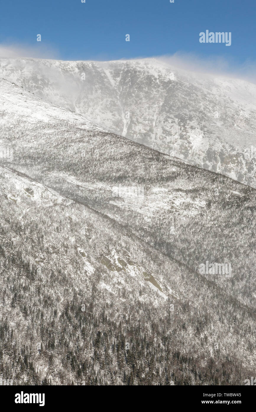 Mount Washington Huntington Ravine in extreme weather conditions from