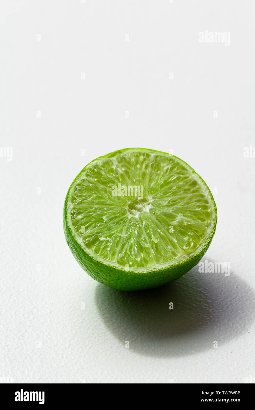 Lime on a white background close up Stock Photo