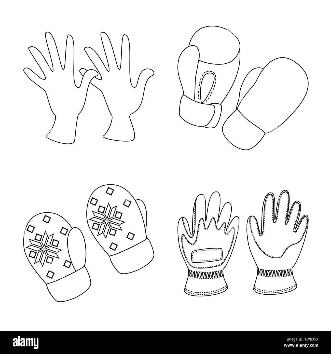 Vector design of accessory and style symbol. Set of accessory and distinctive stock vector illustration. Stock Vector
