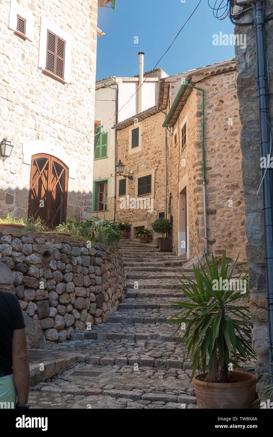Majorca 2018: the pretty village of Biniaraix near Soller. Stock Photo