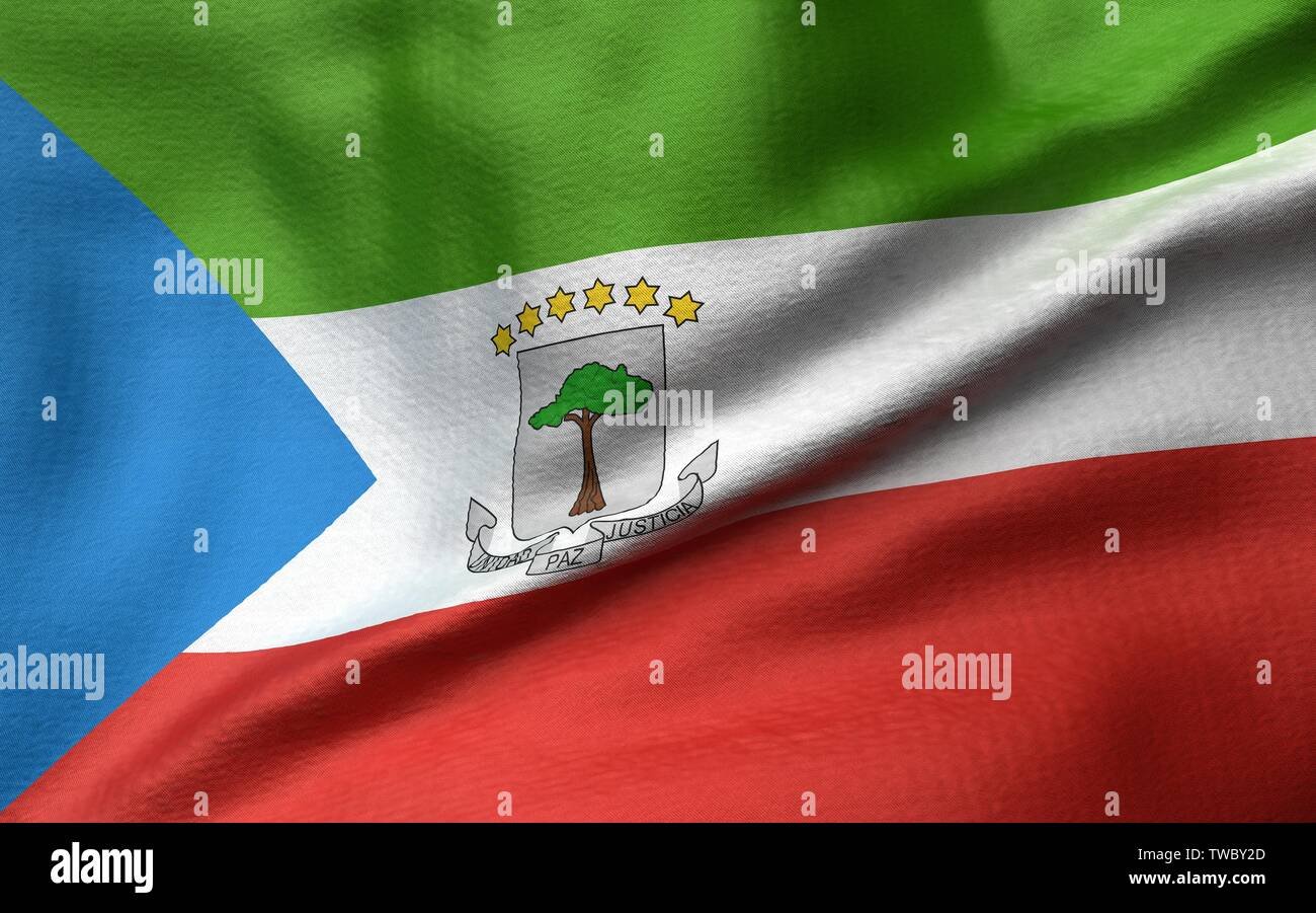 3D Illustration of Equatorial Guinea Flag Stock Photo