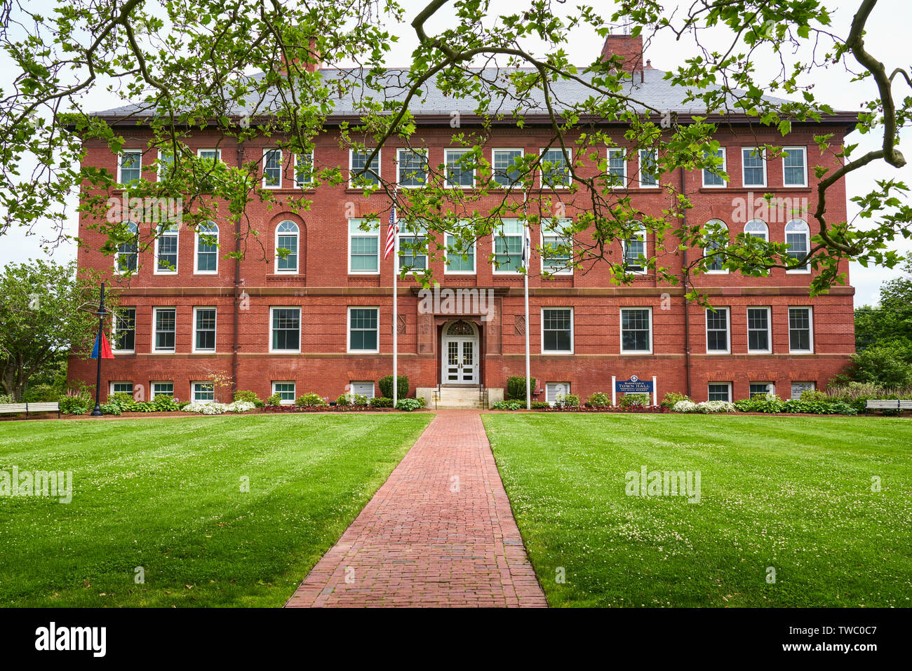 Red Brick Romanesque Revival Building That Is The Barnstable Town Hall ...