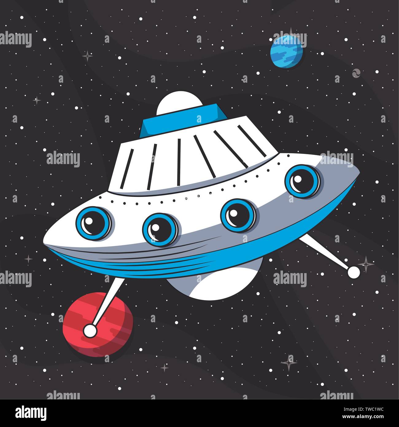 UFO flying in the space Stock Vector Image & Art - Alamy