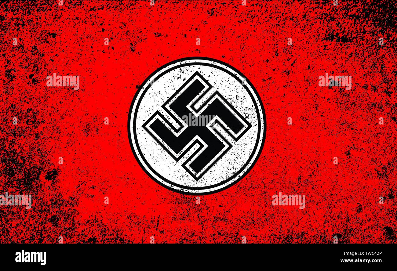 The Nazi flag as used in World War two in a grunge style Stock Vector