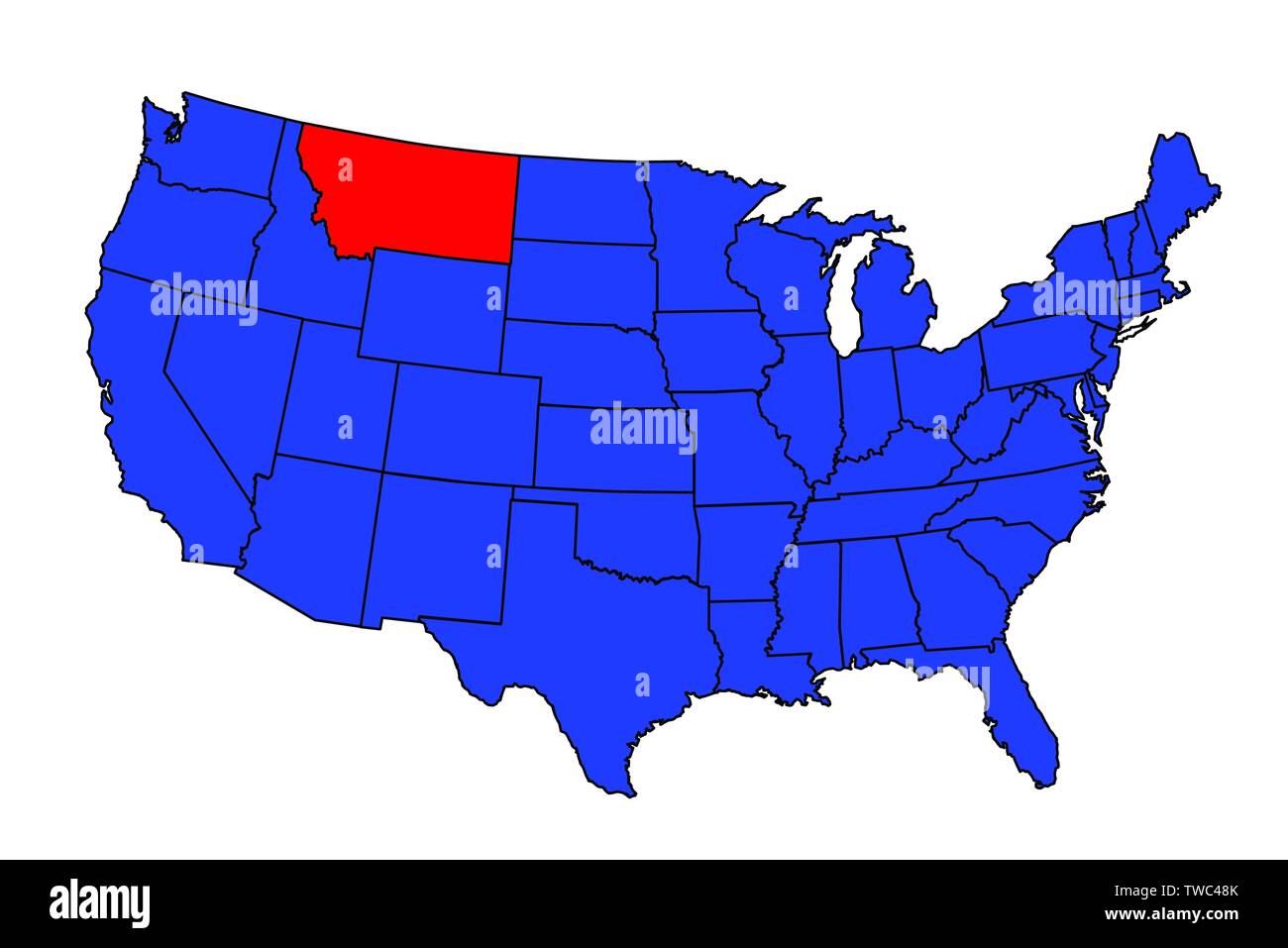 Montana State Outline Map Inset Set Into A Map Of The United States Of Montana State Outline Map Inset Set Into A Map Of The United States Of America TWC48K