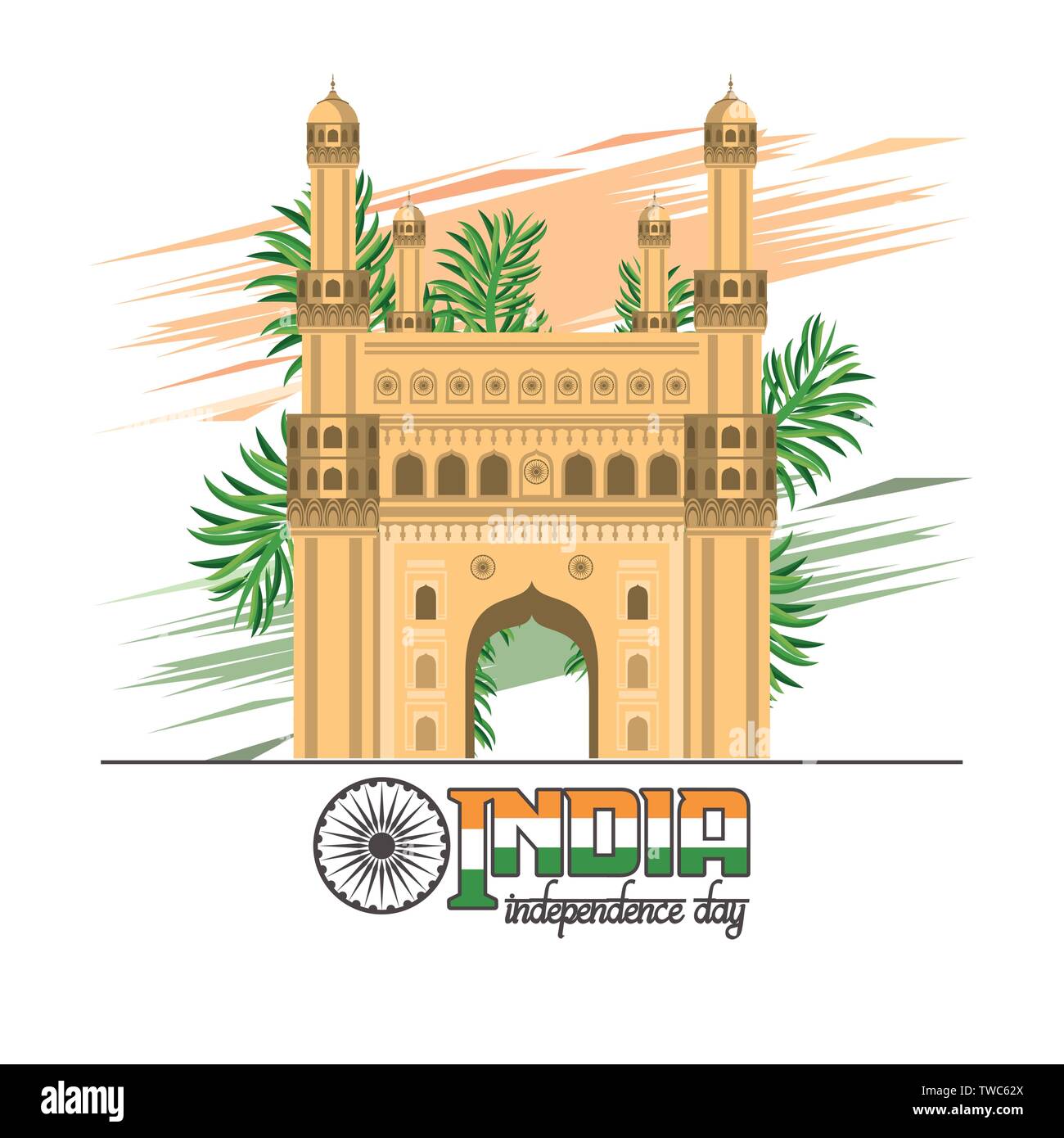 India independence day card colorful Stock Vector
