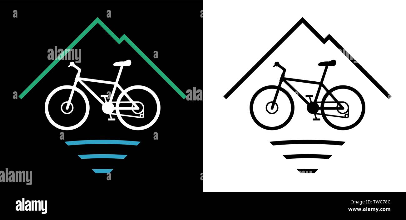 Outdoor Mountain Bike Logo Vector Illustration Stock Vector