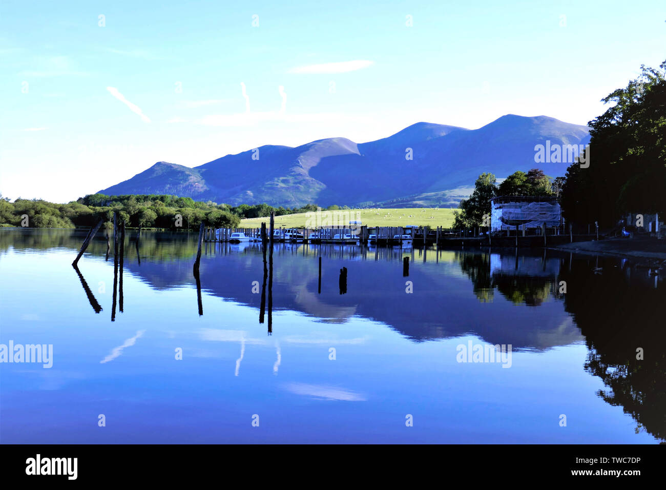 Keswick, Cumbria, UK. June 10, 2019. Skiddaw mountain towering above