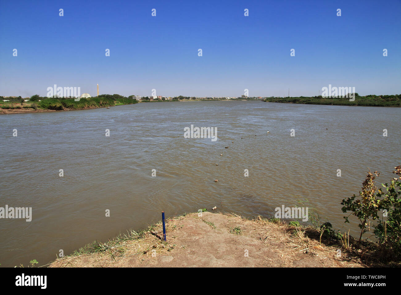Nile river in Khatroun, Sudan Stock Photo