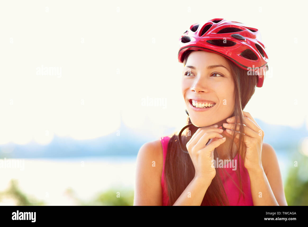 biking with helmet