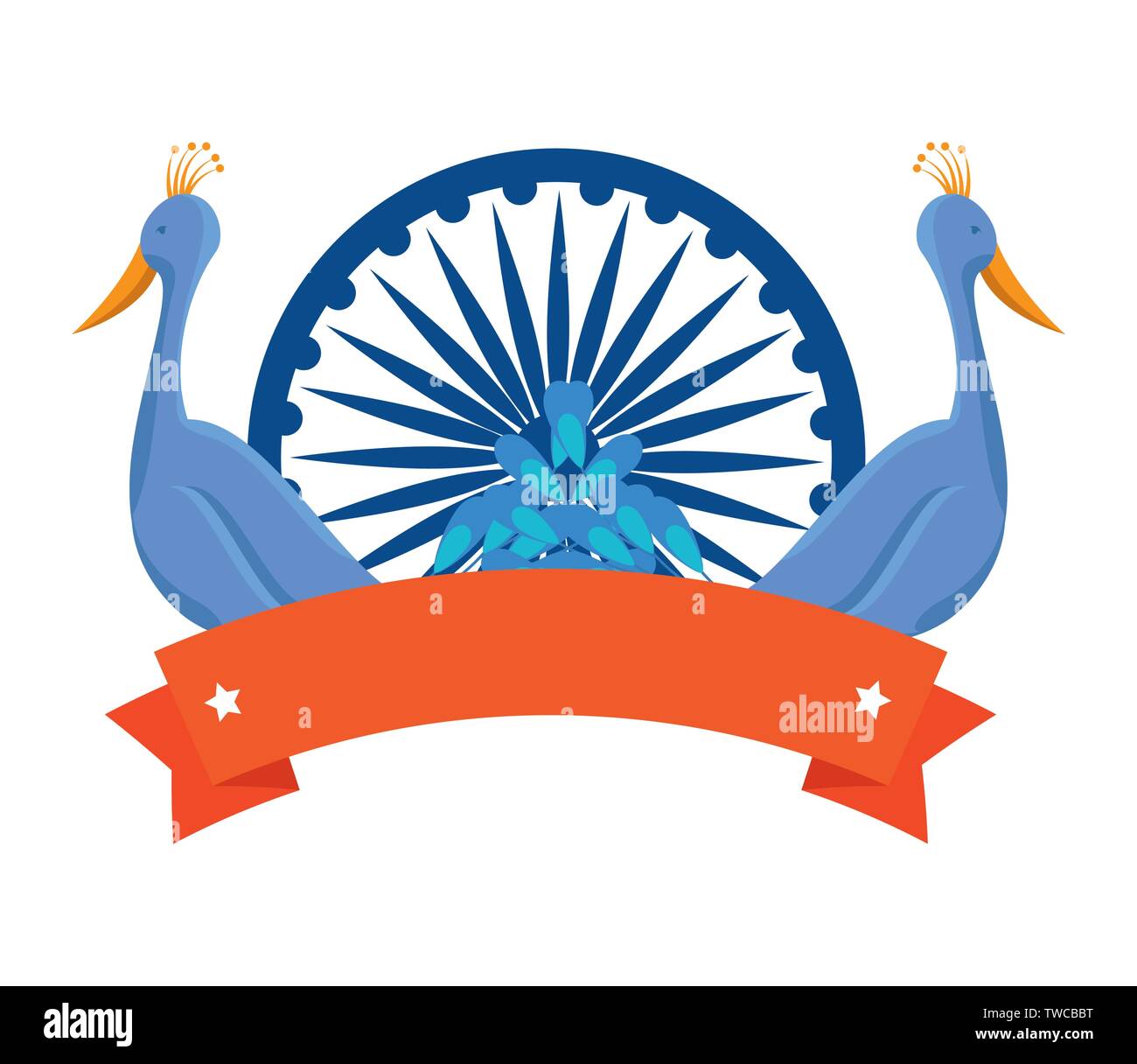 ashoka chakra indian with peacocks birds Stock Vector Image & Art Alamy