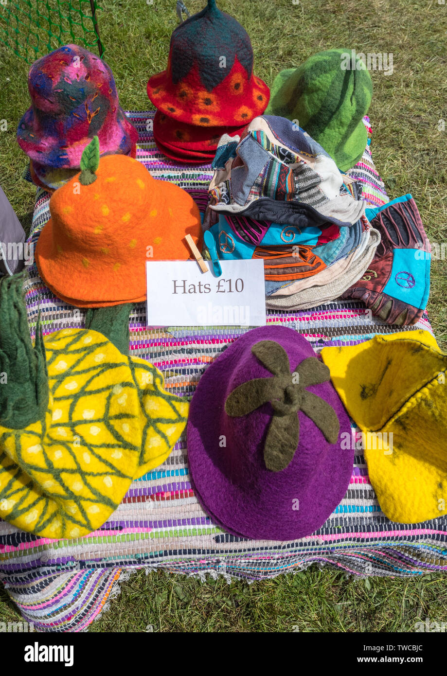 Colourful felt floppy hats for sale Stock Photo - Alamy