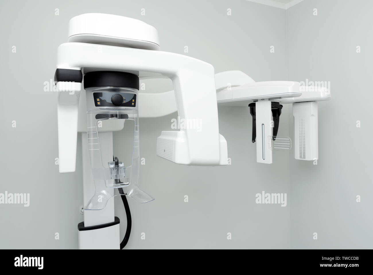 X-ray machine in dental clinic. Digital panoramic radiography, dental care. Stock Photo