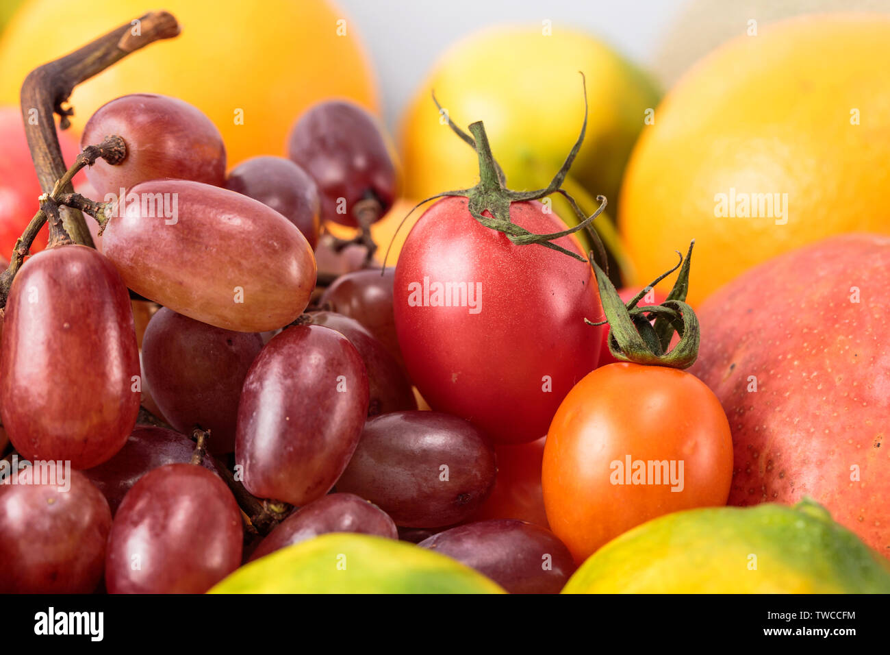 Ingredients with growing fruits and leaves and grazing agriculture hi