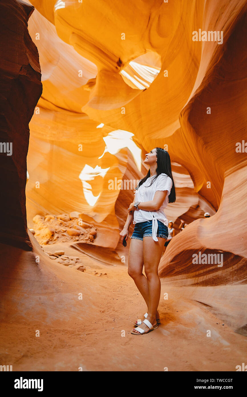 girl exploring the grand canyon in Arizona Stock Photo - Alamy