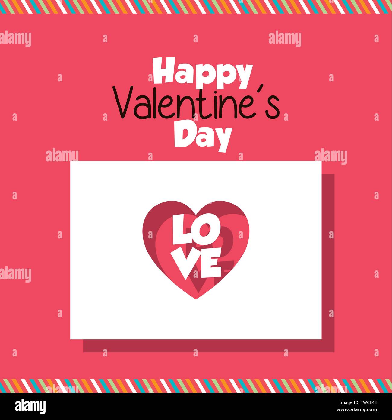 Happy Valentines Day Card, vector illustration Stock Vector Image & Art ...
