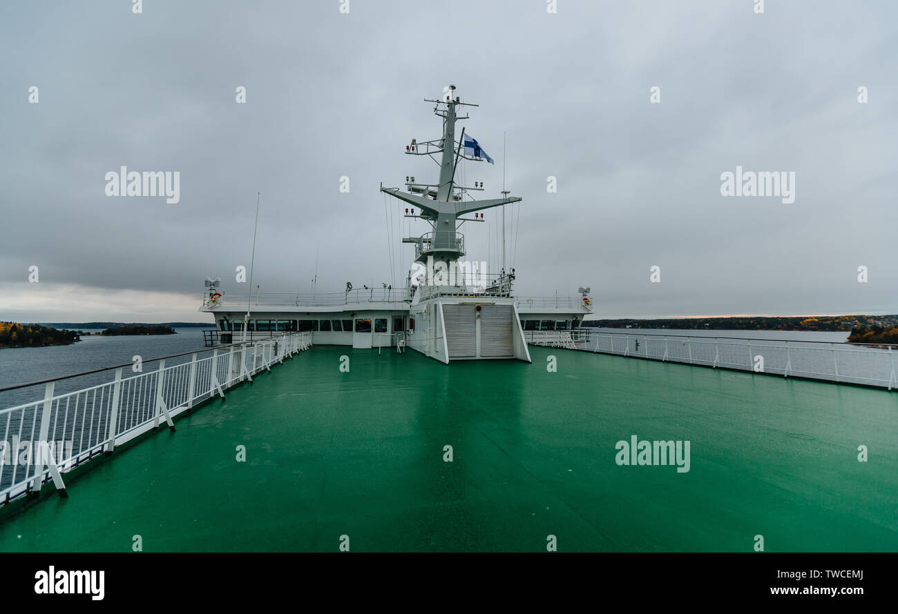 Baltic Sea cruise ship's fall deck Stock Photo