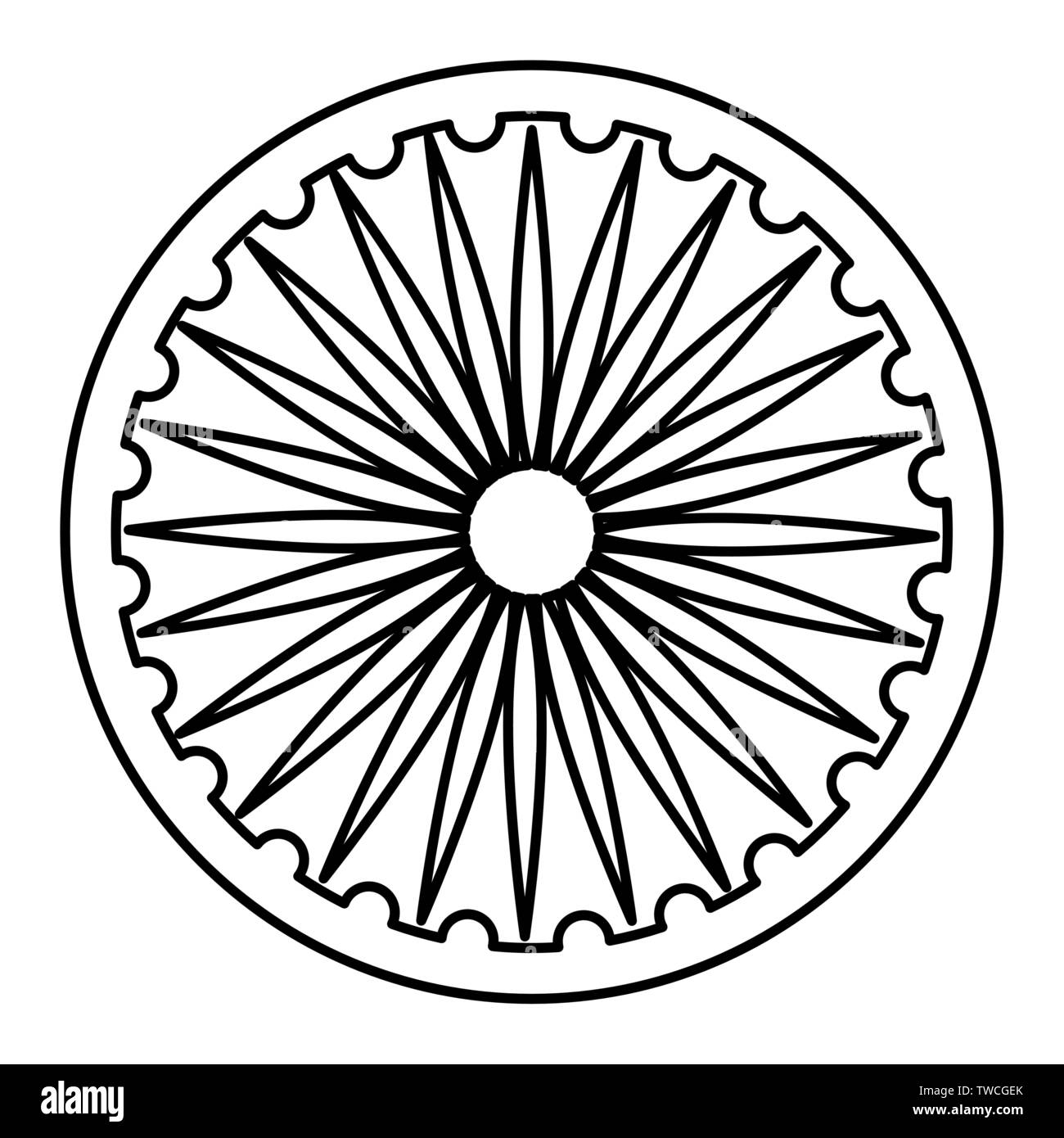 How To Draw Ashoka Chakra  Indian Flag Drawing  How to draw ashoka chakra  step by step  YoKidz  YouTube