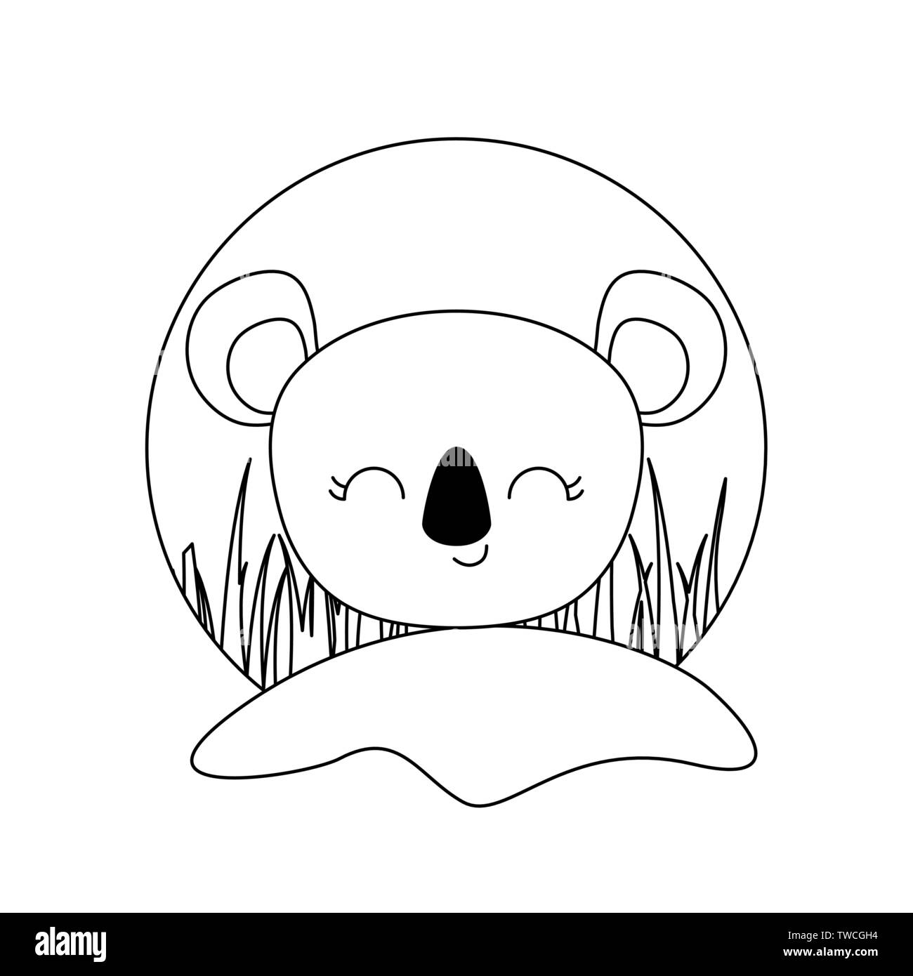 Cartoon koala face Black and White Stock Photos & Images - Alamy